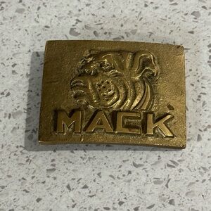 Mack Truck Bulldog Vintage Solid Brass Belt Buckle R.O.C 756 Trucker Semi